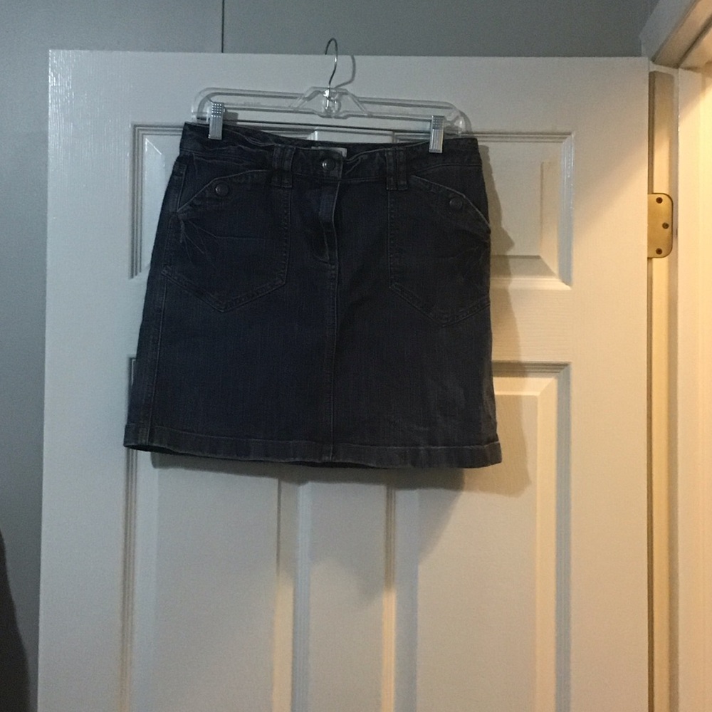 LOFT Indigo Denim Mini Skirt with Front Pockets